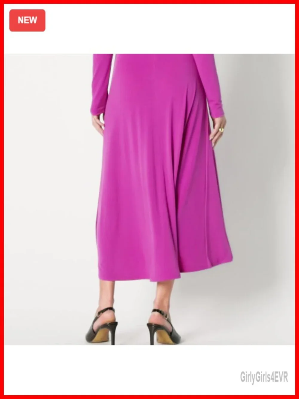 Women's Fit and Flare Long Sleeve Maxi Dress Stretch Jersey Mock Neck